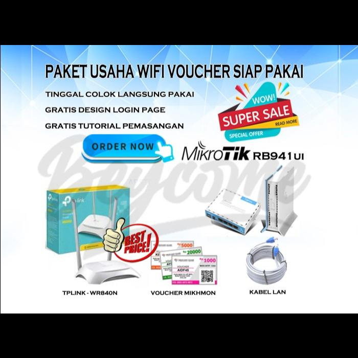 Gambar Paket Usaha Voucher Wifi Mikrotik Rb941Ui-2nD+Tp-Link Wr840N Full Sett dari Beycome21 undefined Tokopedia