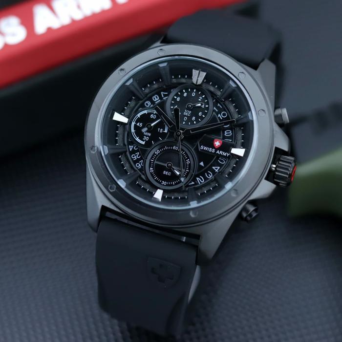 Gambar jam tangan pria Murah FASHION Tali Karet Merah Elegan Chrono aktif - Hitam, 4.6cm dari MONSTER ARLOJI undefined Tokopedia