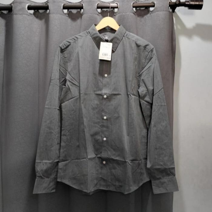 Gambar Kemeja H&M slim fit easy iron original full label - dark grey, XL dari alibranded undefined Tokopedia