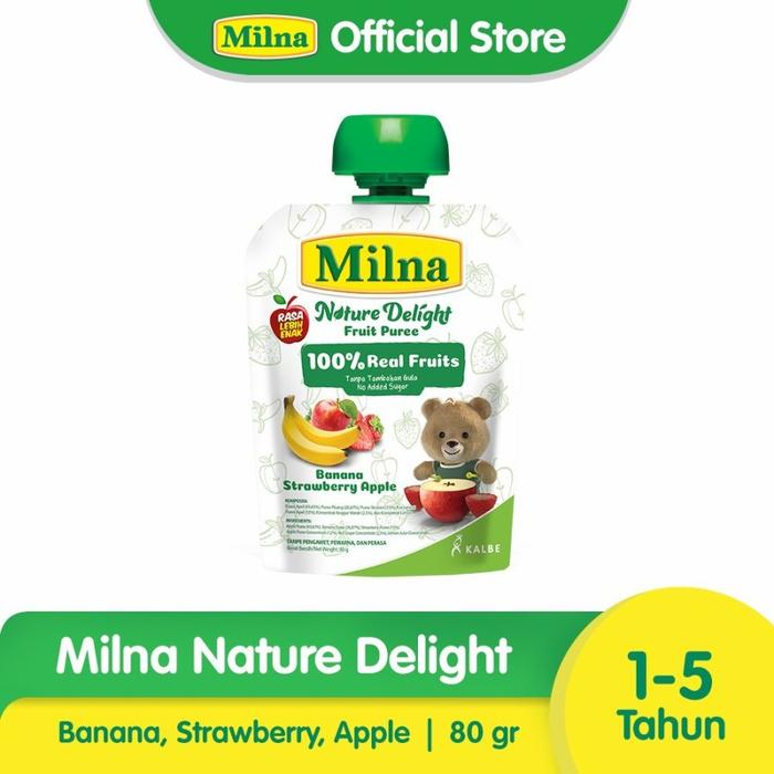 Gambar Milna Nature Delight Fruit Puree 80 gr Sari Buah Alami - BananaStrawbery dari Gudang bayi kita undefined Tokopedia