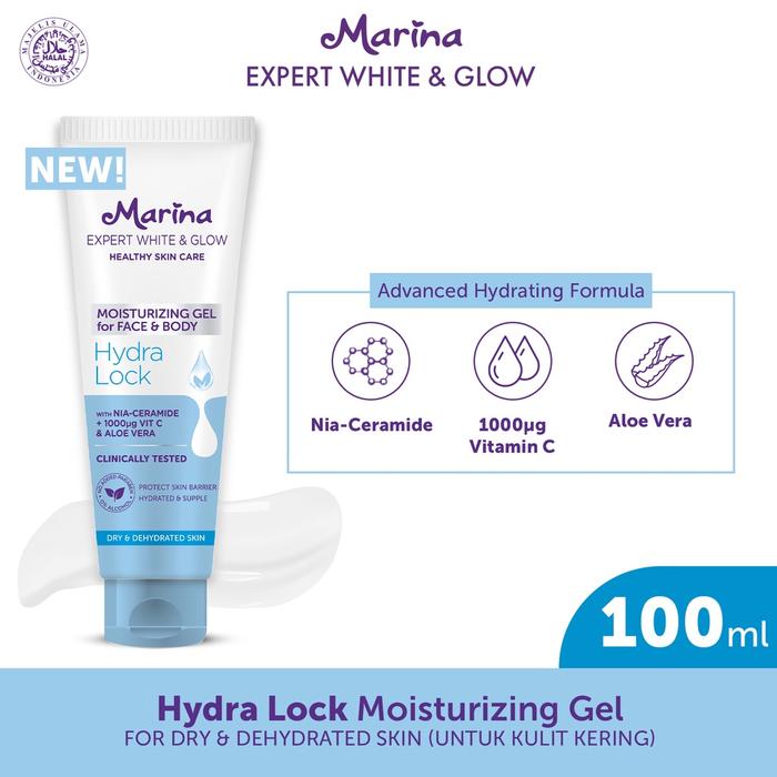 Gambar Marina Expert White Glow Moisturizing Gel - Pelembab Gel Wajah &Tubuh - Hydra 100ml dari JK Kosmetik undefined Tokopedia