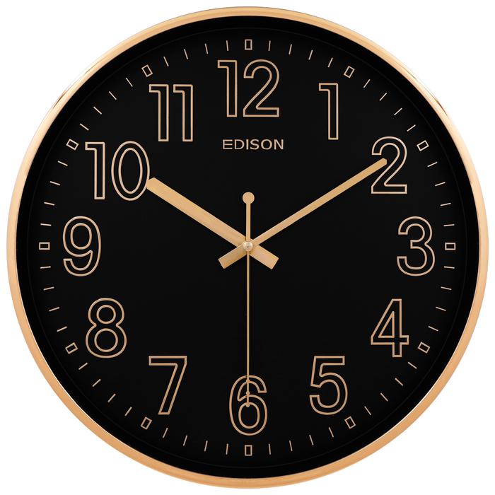 Gambar Jam Dinding Edison Sweep ES 320 T64 Timbul Diameter 320mm 32cm - Gold Hitam dari Edison Official Store undefined Tokopedia