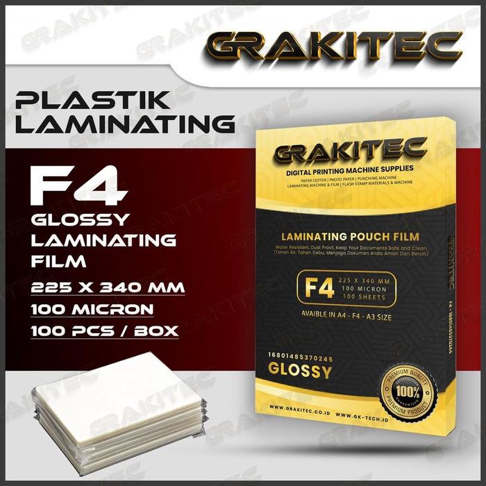 Gambar Plastik Laminating FIlm F4 & A4 Glossy 100 MICRON 100 PCS GK-TECH - F4 100 PCS dari Powerzen undefined Tokopedia