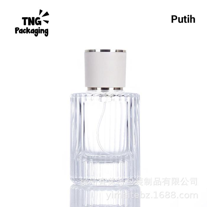 Gambar Botol Parfum 30ml 50ml Kosong Tutup Hitam Putih Bahan Kaca Parfume - Putih, 30ml dari Tng Packaging undefined Tokopedia
