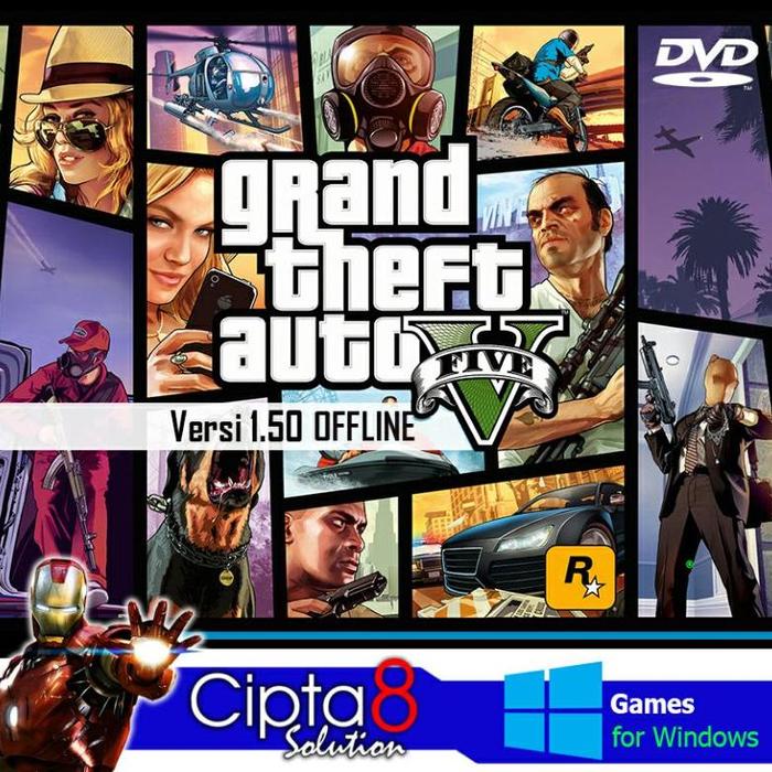 Gambar GTA V ALL DLC - GRAND THEFT AUTO V / GTA 5 - GAME PC - V. 1.50, DVD dari Cesnamax undefined Tokopedia