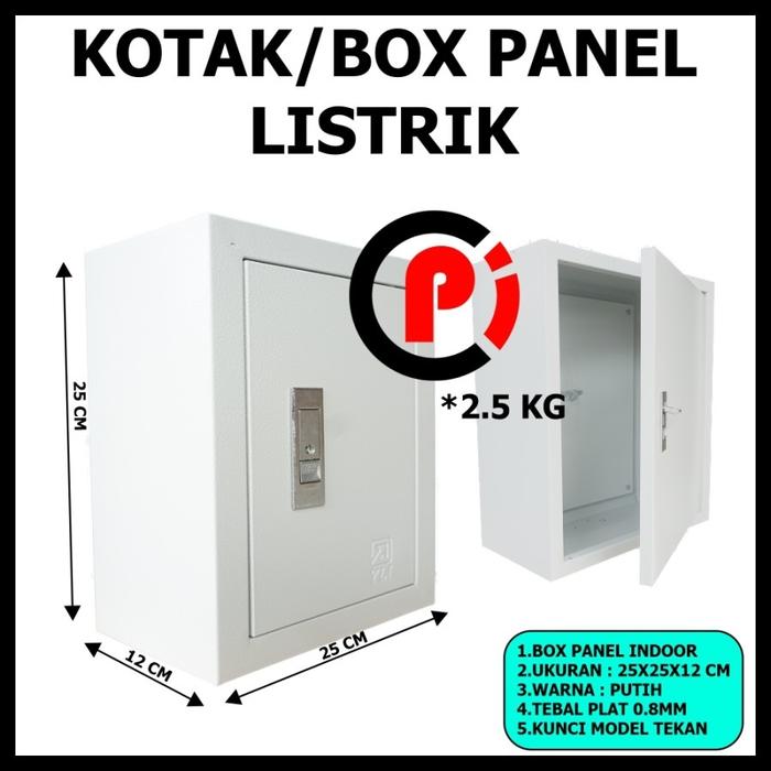 Gambar YLI Box Panel Kotak Listrik Indoor Plat Tebal Kunci Model Push Lock - 25x25x12cm dari Pi Toserba undefined Tokopedia
