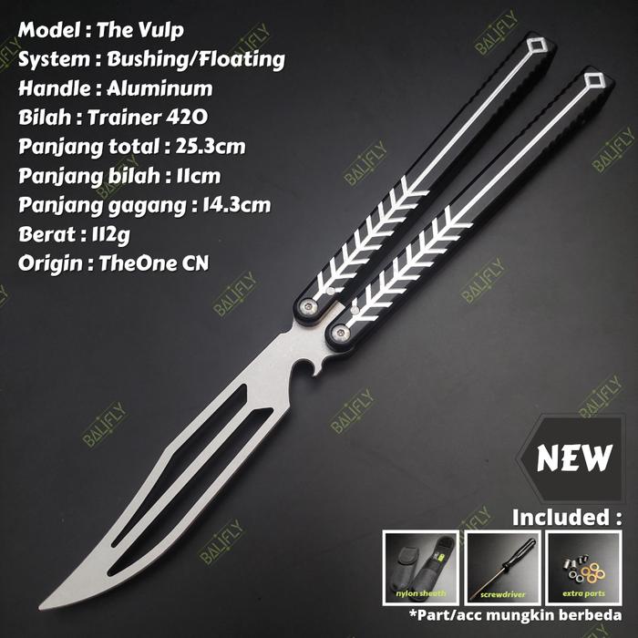 Gambar Balisong Butterfly Knife The Vulp - Black dari BaliFly undefined Tokopedia