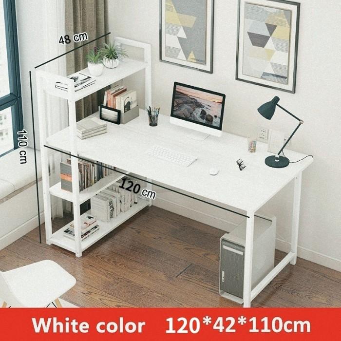 Gambar Meja Komputer/Meja belajar/meja kantor/meja pc/Meja 120 meter Lemari - MEJA+RAK 120CM dari HOme PrOduk Online ShOp undefined Tokopedia