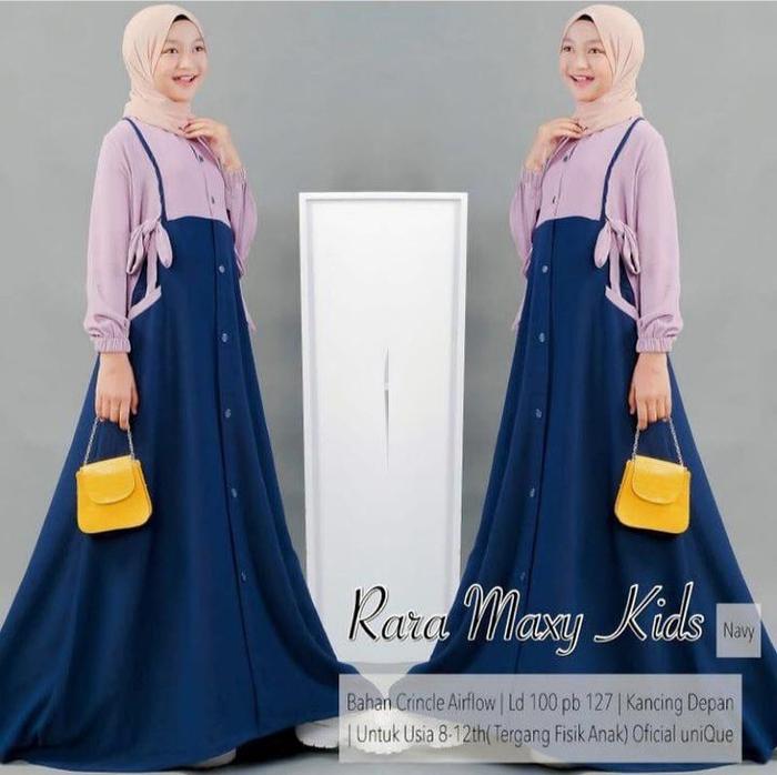 Gambar GAMIS ANAK PEREMPUAN USIA 9-13 TH /BUSANA MUSLIM ANAK MODERN KENINIAN - nevy, All Size dari FASHION AULIA STORE .COM undefined Tokopedia