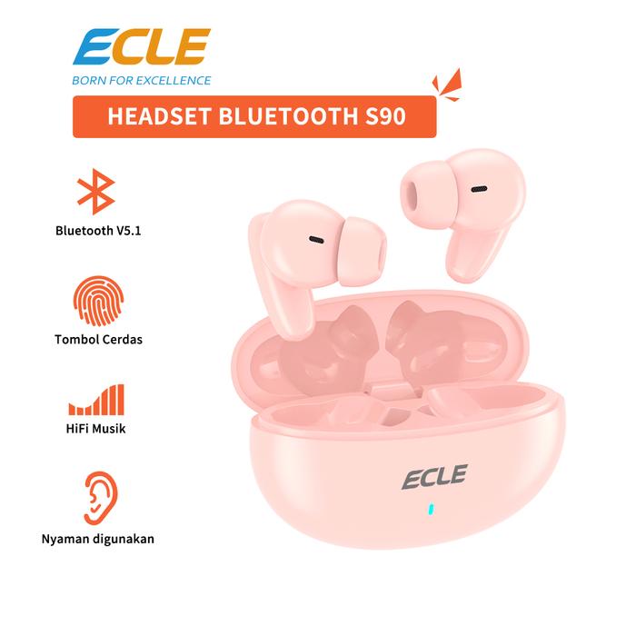 Gambar ECLE TWS Gaming Bluetooth Headset Wireless Earphone Super Bass - S90-Pink dari ECLE Official Store undefined Tokopedia