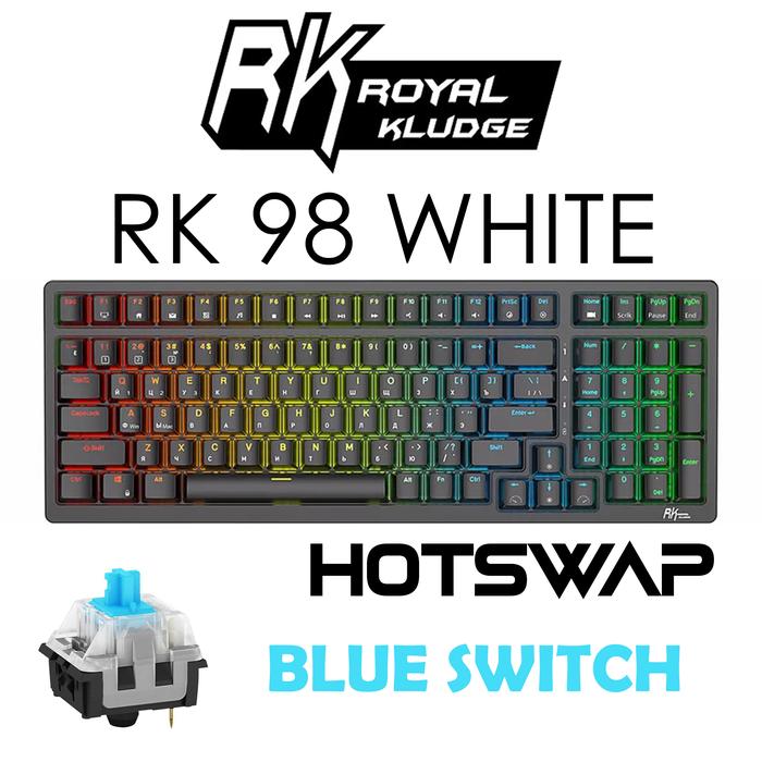Gambar ROYAL KLUDGE RK98 RGB MECHANICAL KEYBOARD 3 MODE WIRELESS HOTSWAP - BLACK SW BLUE dari BMS Group Tech undefined Tokopedia