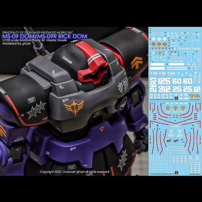 Jual MG DOM/RICK DOM VER. 1.5 WATER DECAL GHOST CUSTOM DECAL - Jakarta ...
