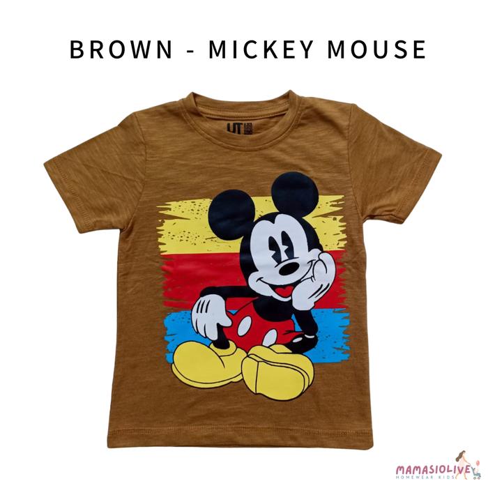 Jual Atasan Kaos Tshirt Blouse Anak (UNIQLO BROWN MICKEY MOUSE