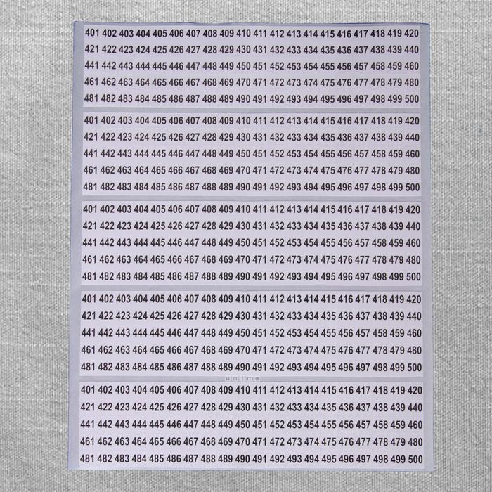 Gambar LABEL - STIKER ANGKA WARNA - STICKER NUMBERING 401 SD 500 - Putih dari ANIMO LABEL undefined Tokopedia