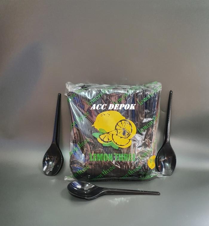 Gambar SENDOK PLASTIK HITAM MODEL SUAPI ISI 100 PCS / MEREK LEMON HARGA PABRI - Sendok Lemon, Hitam dari ACC DEPOK88 undefined Tokopedia