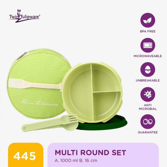 Gambar Lunch Box Set Twin Tulipware Multi Round Set - Avo dari Twin Tulipware Indonesia undefined Tokopedia