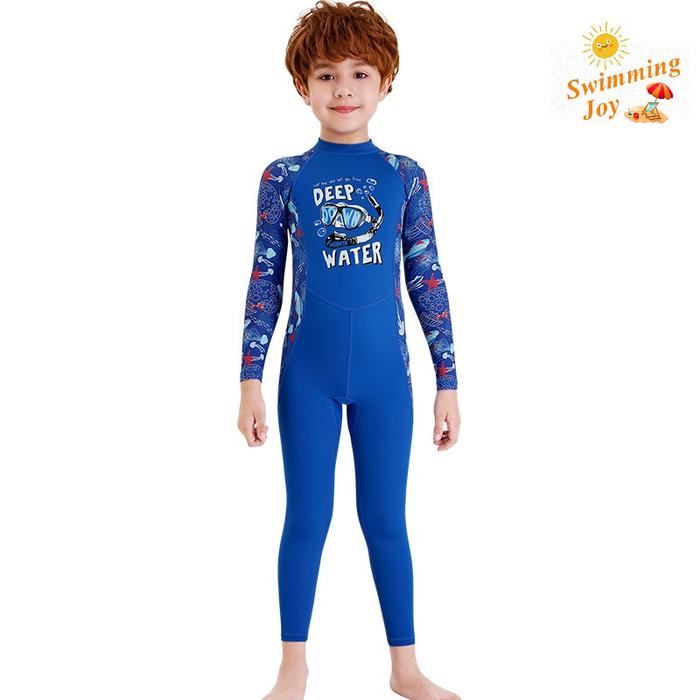 Gambar Baju Renang Anak Laki Perempuan UPF 50+ Dive&Sail Swimming Diving Suit - Blue, L dari Swimming Joy undefined Tokopedia