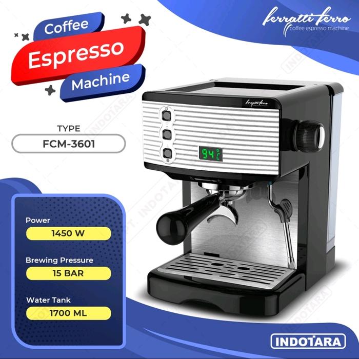Gambar Mesin Kopi Ferratti Ferro Espresso Machine FCM3601 Harga bisa nego - Putih dari PALUTALARISJAYA undefined Tokopedia