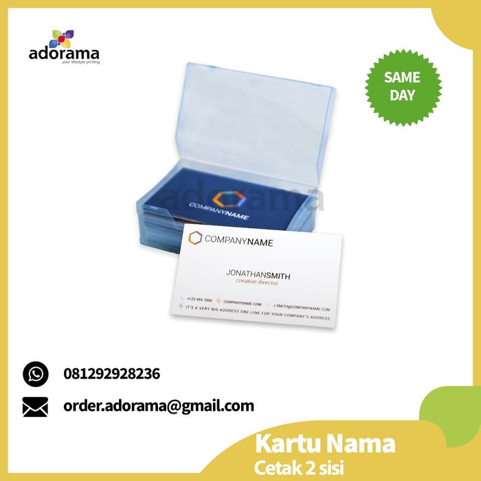 Gambar Cetak Kartu Nama 2 Sisi / Business Card / Name Card - Standar, Sudut Kotak dari Adorama_NEW undefined Tokopedia
