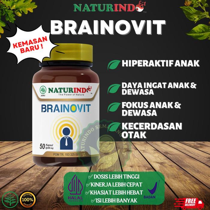 Gambar Vitamin Nutrisi Otak Anak Obat Herbal Penambah Daya Ingat Kecerdasan - BRAINOVIT dari Herbalist Naturindo undefined Tokopedia