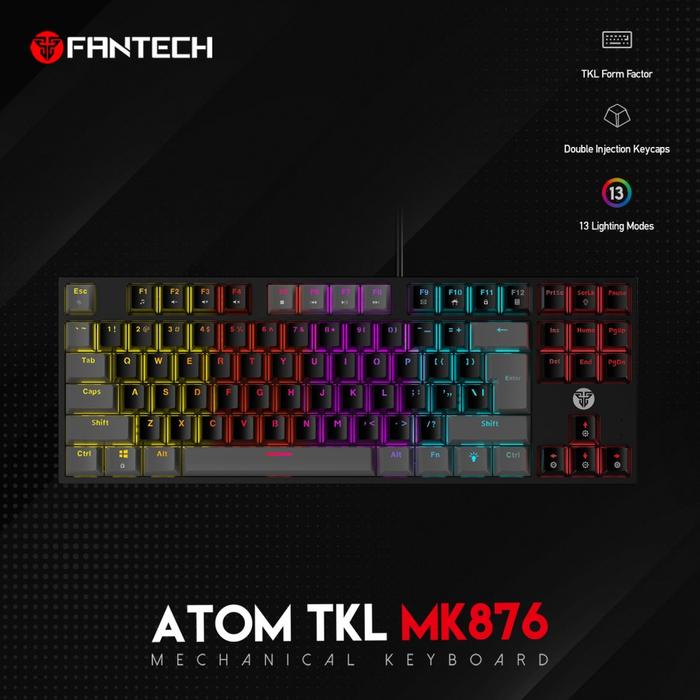 Gambar Fantech ATOM MK876 RGB Gaming Mechanical Keyboard TKL - Black, Red Switch dari SuperstoreComputindo undefined Tokopedia