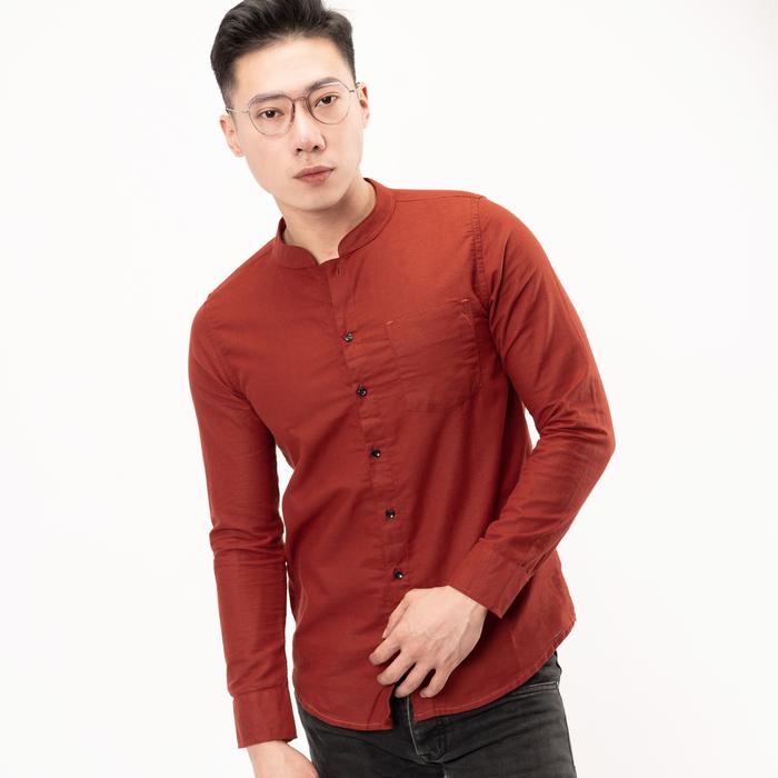 Gambar Jane Frey Clothing 8106 Kemeja Panjang Shanghai Pria M-XL - AA Terracotta, XL dari Jane Frey Clothing undefined Tokopedia