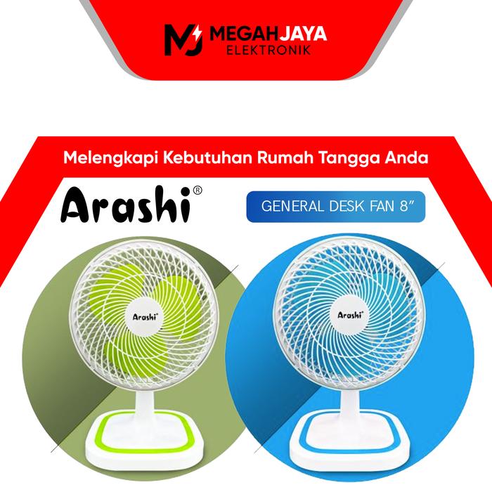 Gambar ARASHI DESK FAN / KIPAS ANGIN MEJA AR 138 GENERAL (8 INCH) - Hijau dari MEGAH JAYA ELEKTRONIK undefined Tokopedia