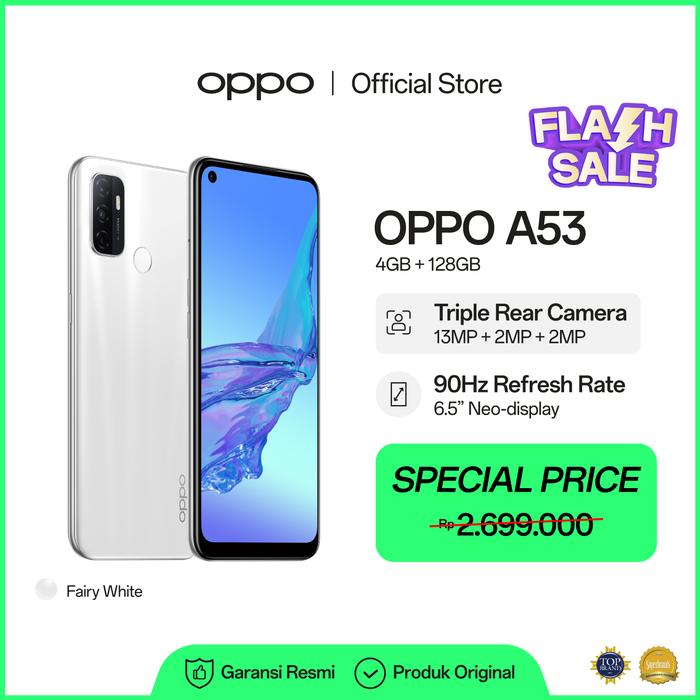 Gambar [FLASH PROMO!] OPPO A53 4GB/128GB Garansi Resmi - Putih dari OPPO Store Indonesia undefined Tokopedia