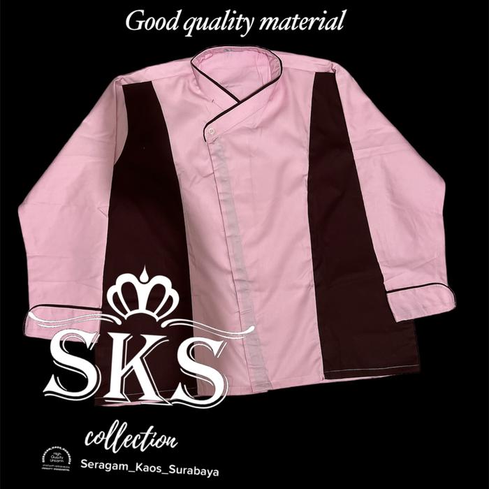 Gambar Chef coat baju koki ready stok pink ( banyak model lain di etalase ) dari elisa shopping center undefined Tokopedia
