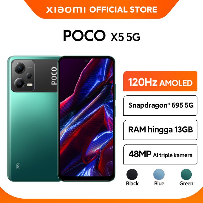 Gambar XIAOMI OFFICIAL POCO X5 5G Snapdragon 695 5G Layar 120Hz AMOLED 6,67" - Green, 6/128GB dari Xiaomi Indonesia undefined Tokopedia