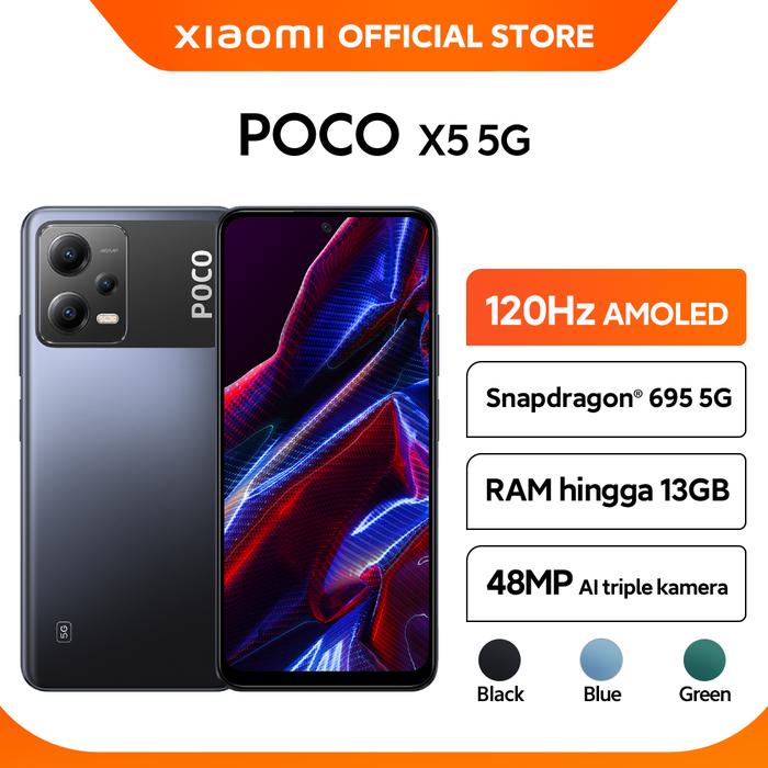 Gambar XIAOMI OFFICIAL POCO X5 5G Snapdragon 695 5G Layar 120Hz AMOLED 6,67" - Black, 6/128GB dari Xiaomi Indonesia undefined Tokopedia