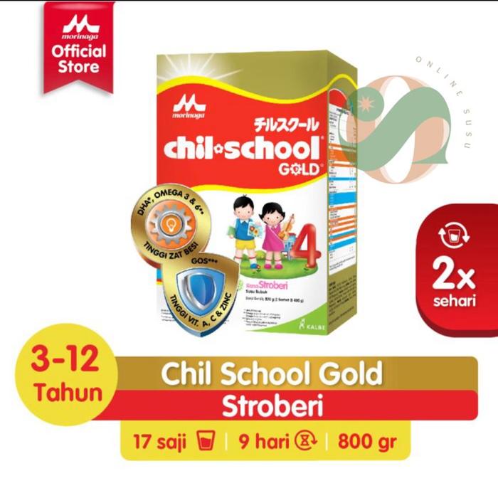 Gambar MORINAGA - CHIL SCHOOL - Gold - Stroberi - 800 gram - Susu Pertumbuhan dari Online Susu undefined Tokopedia