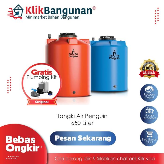 Gambar Toren PENGUIN General Tank TB 70 (650 Lt) - BIRU TUA dari klibangunancurug undefined Tokopedia