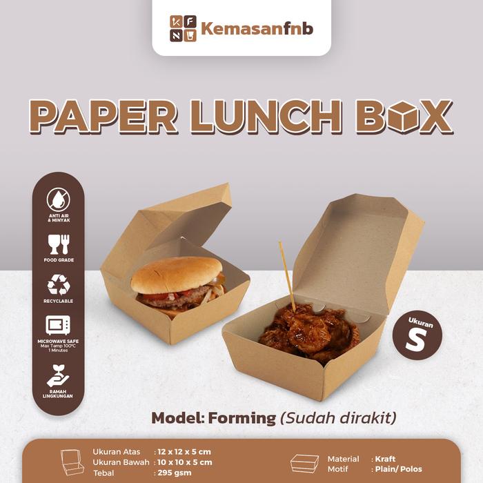 Gambar Paper Lunch Box [Forming] polos kraft 295gr laminasi 1PE ukuran S dari Kemasanfnb undefined Tokopedia
