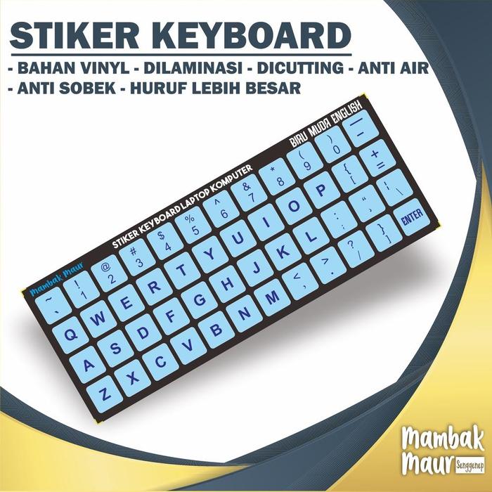 Gambar Stiker Keyboard Layout English Warna Black Hitam Untuk Laptop Komputer - Biru Muda dari Laksana Stuff undefined Tokopedia