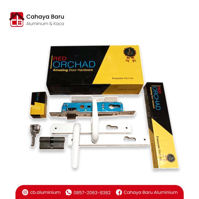 Gambar Kunci Handle Set 9055 - ORCHAD - Putih dari Cahaya Baru Alumunium & Kaca undefined Tokopedia