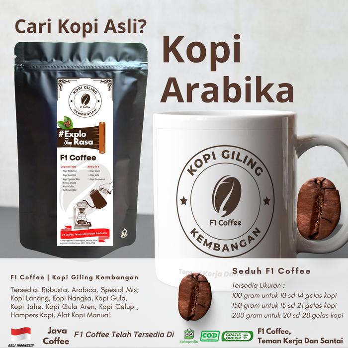 Gambar F1 Coffee Premium Kopi Arabika Jawa Spesial Harum - Kopi Bubuk / Biji - 100 gram, Di Giling dari F1 Coffee Store undefined Tokopedia