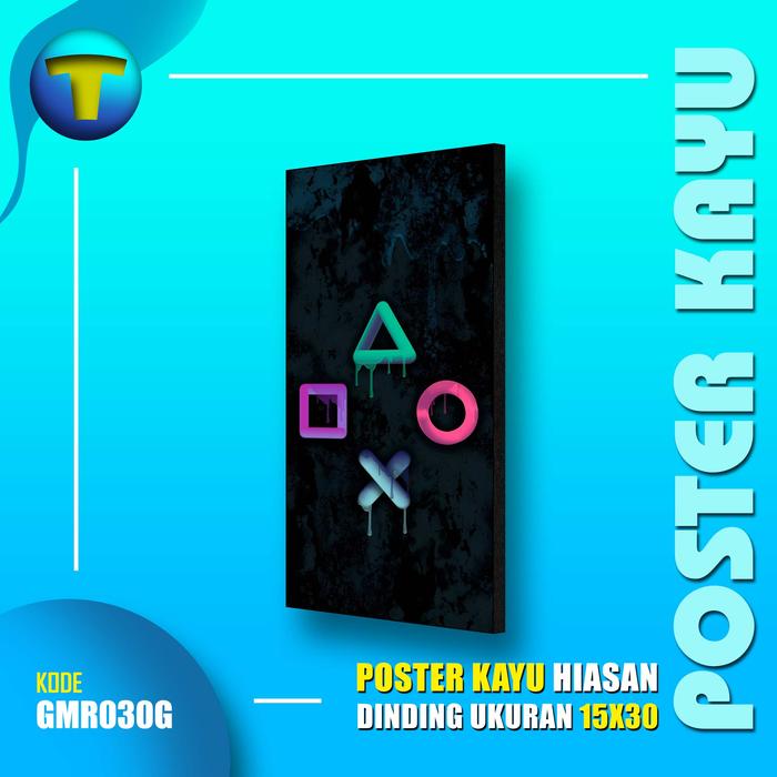 Gambar Poster Dinding Kayu Gaming Room Gamers PS4 Playstation 4 Wall Decor. - GMR030G dari tokodin.id undefined Tokopedia