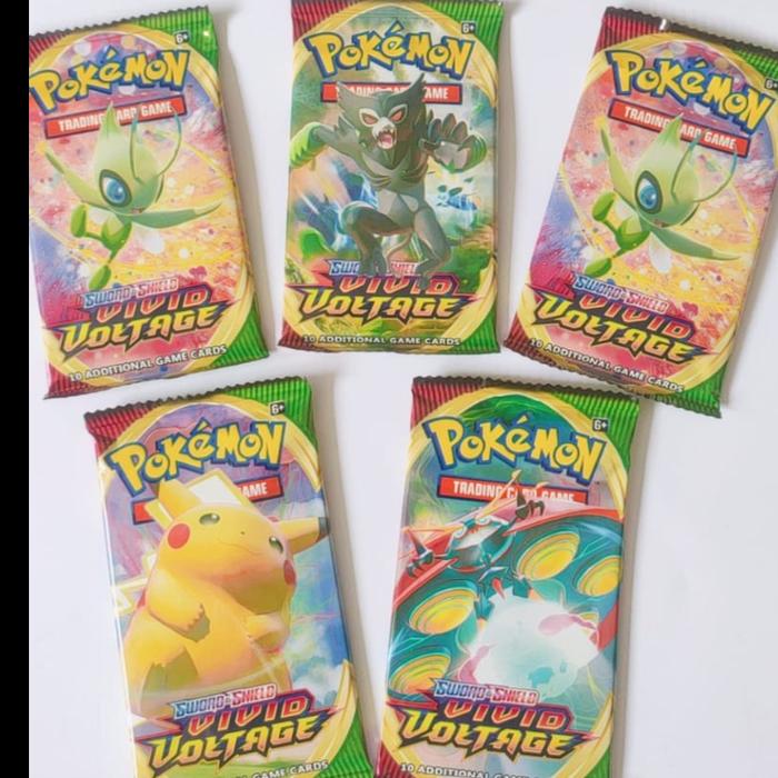 Gambar Kartu Pokemon Trading Card Booster Pack Bahasa English Isi 10 PCS - VIVID VOLTAGE dari Aurora_18 undefined Tokopedia