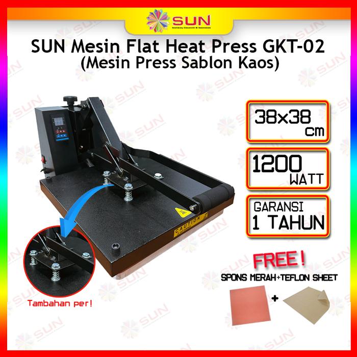 Gambar Mesin Press Kaos Sablon Digital Flat Series GKT - GKT-02 1200 W, Surabaya dari Sun Indonesia undefined Tokopedia