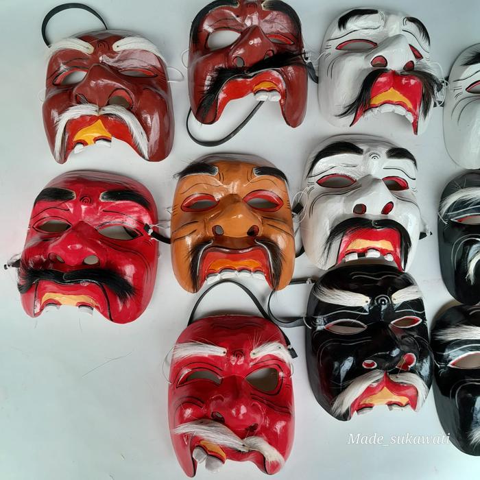 Gambar Kerajinan Topeng Kayu Bondres Bali - Merah Random dari MadeSukawati undefined Tokopedia