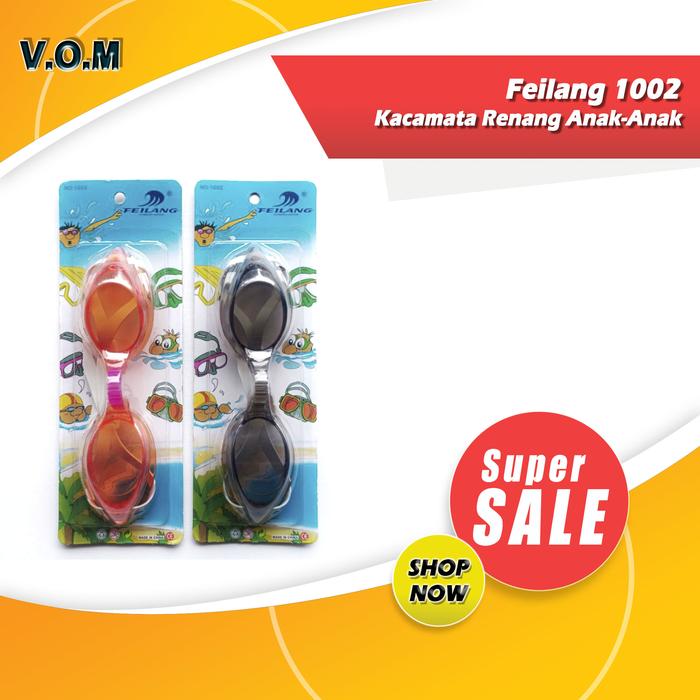 Gambar Feilang 1002 Kacamata Renang Anak-Anak 3-6 Tahun Swimming Goggles 0882 - 1002 Oren dari Value of Money undefined Tokopedia
