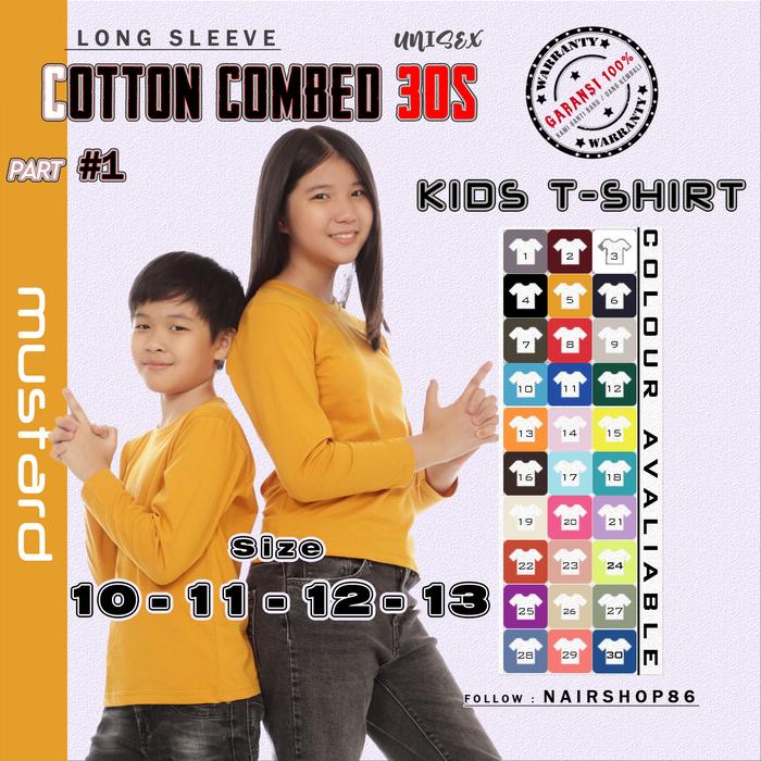 Gambar Kaos Anak Lengan Panjang ± 10 11 12 13 th| Combed 30S (unisex) Part 1 dari nairshop86 undefined Tokopedia