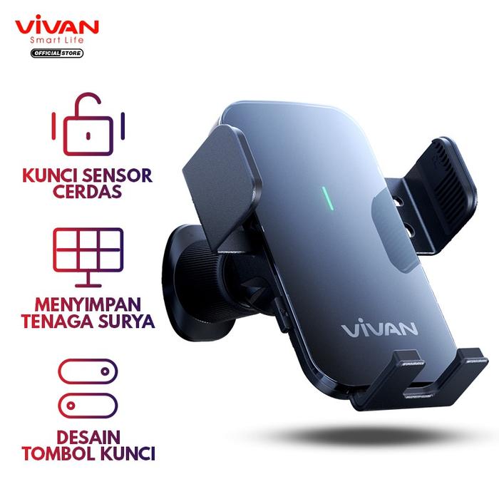 Gambar Vivan Car Holder ECH01 Smart Solar Power 360 Rotatable Mobile Phone dari Obed Acc undefined Tokopedia