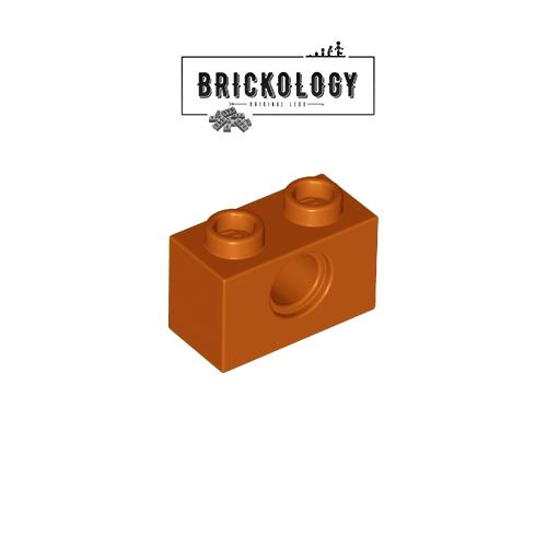 Gambar Lego Parts-Technic: Brick 1 x 2 with Hole-3700 Multi Color - Dark Orange dari Brickology undefined Tokopedia