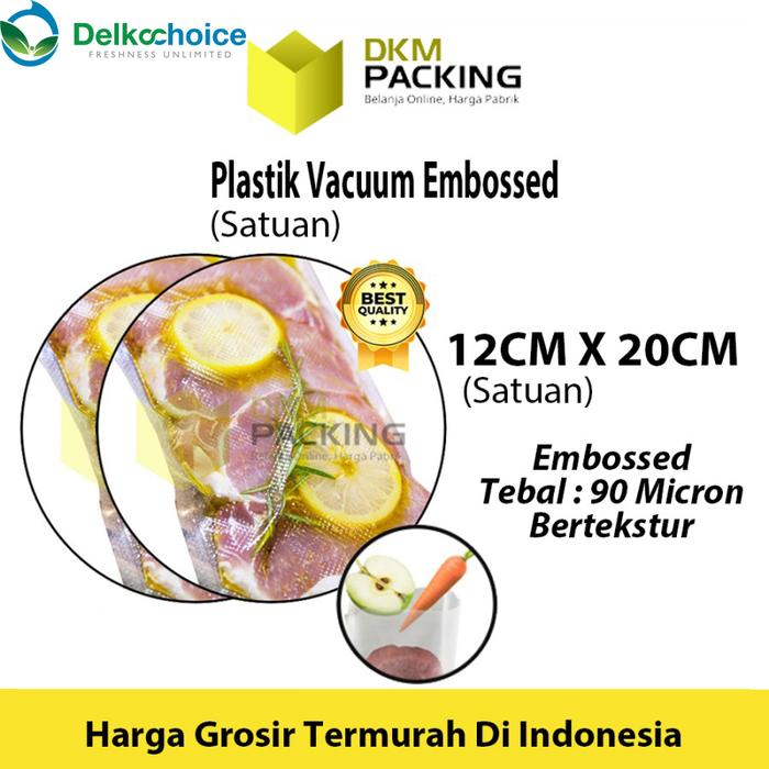 Gambar Plastik Vacuum Bag 12x20cm EMBOSS Sealer Makanan Bintik DELKOCHOICE dari dkm packing undefined Tokopedia