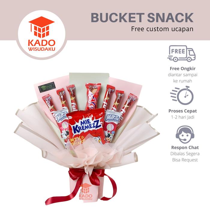 Gambar Buket Snack Murah Kado Sempro Wisuda Sidang Skripsi - Pink dari Kado Wisuda undefined Tokopedia