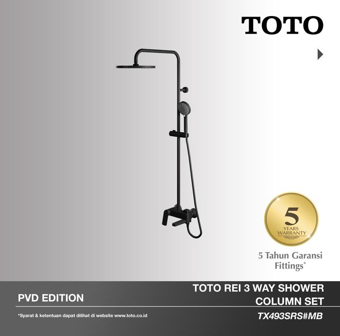 Gambar TOTO MATTE BLACK Rei S Shower Column Set / Shower Tiang TX493SRS dari TOTO Indonesia undefined Tokopedia