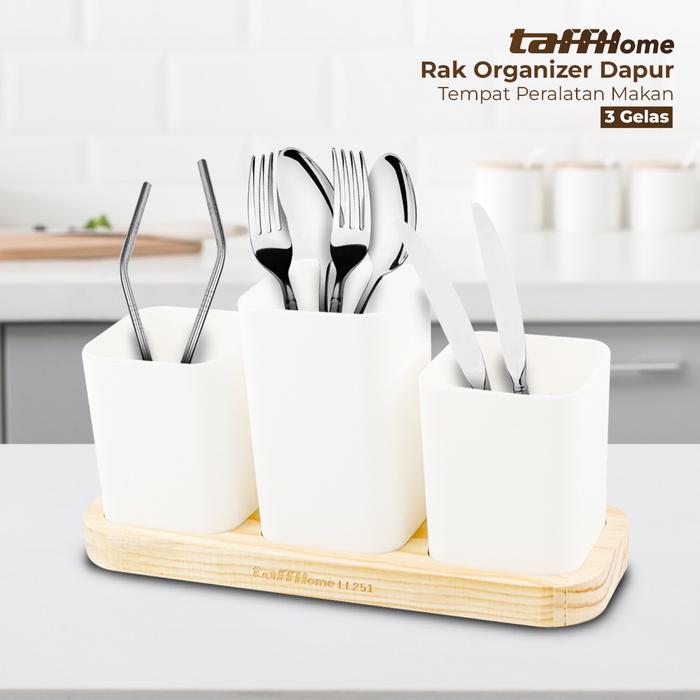Gambar Tempat Rak Sendok Garpu Pisau Sumpit Dapur Cutlery Organizer Kitchen - 3 Box dari Mils Avenue undefined Tokopedia