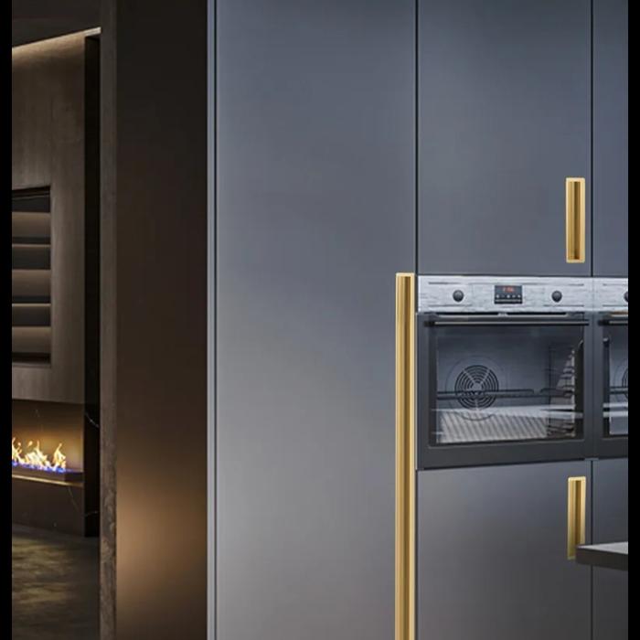 Gambar Tarikan handle tanam minimalis pintu geser flush handle sliding doors - Satin Gold, 200mm dari Starck Home undefined Tokopedia